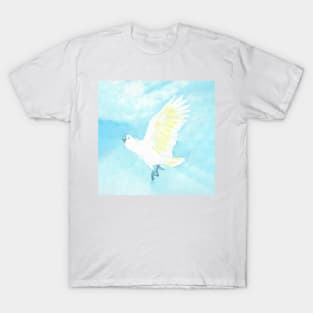 watercolor flying sulphur crested cockatoo T-Shirt